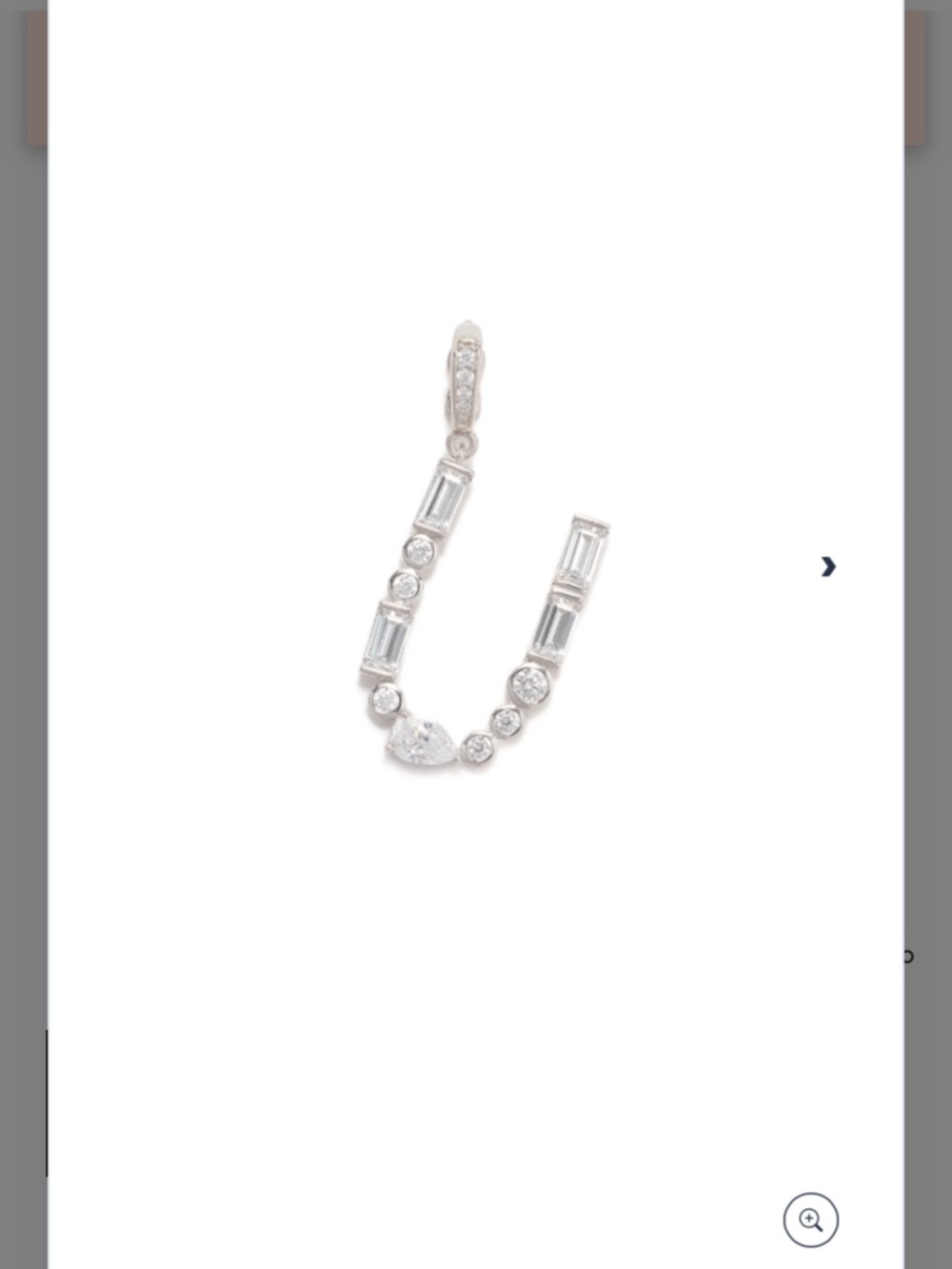 Diamonique x Lulu Frost Initial Charm Enhancer, Sterling Silver New with Box